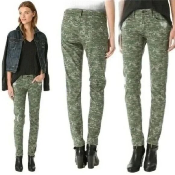 Rag & Bone Camo Digital Print Skinny Jeans - Picture 1 of 9